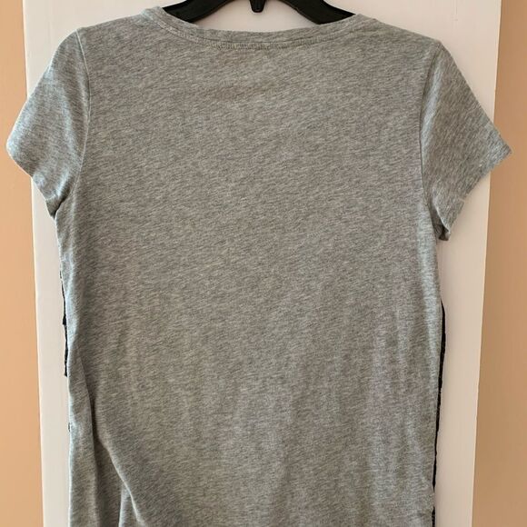 Loft t-shirt medium grey with black lace overlay - Picture 6 of 8